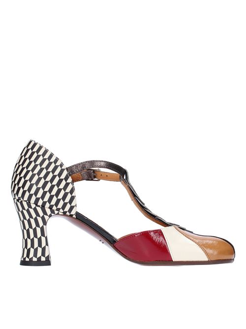 PRITA CHIE MIHARA shiny leather pump with vinyl-effect geometric print back CHIE MIHARA | PRITA MASERATINERO-MARRONE-BEIGE-ROSSO